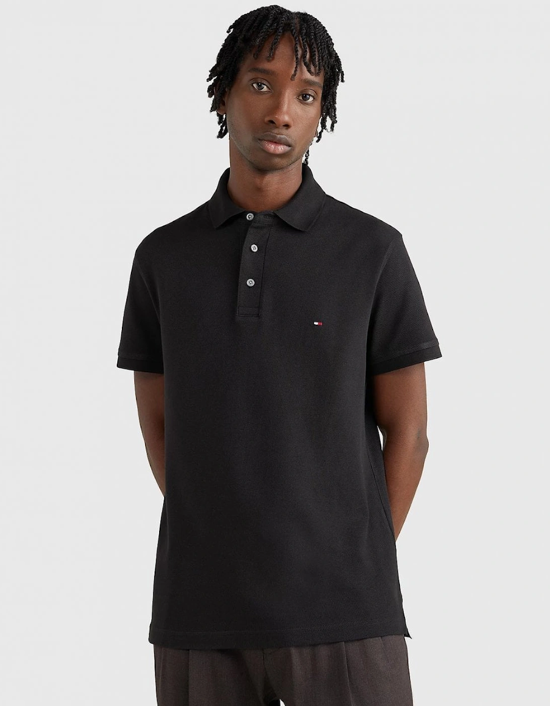 Tommy Hilfiger Men's Black Core 1985 Slim Polo Shirt - Size 40/Regular