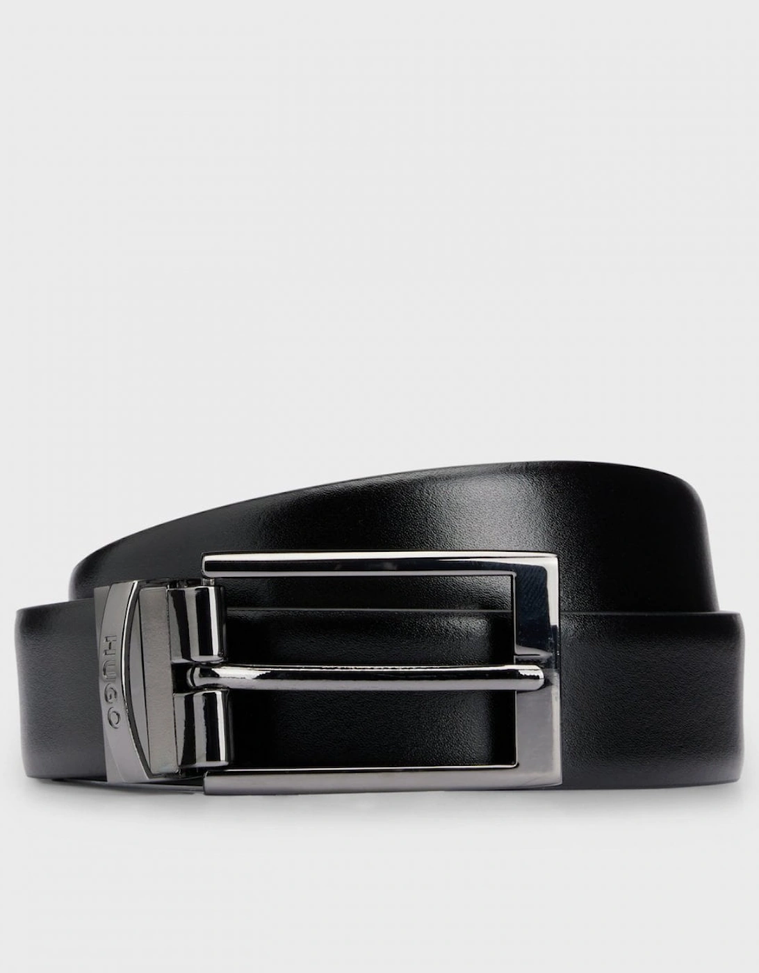 HUGO Elvio Mens Reversible Leather Belt with Branded Keeper, 5 of 4