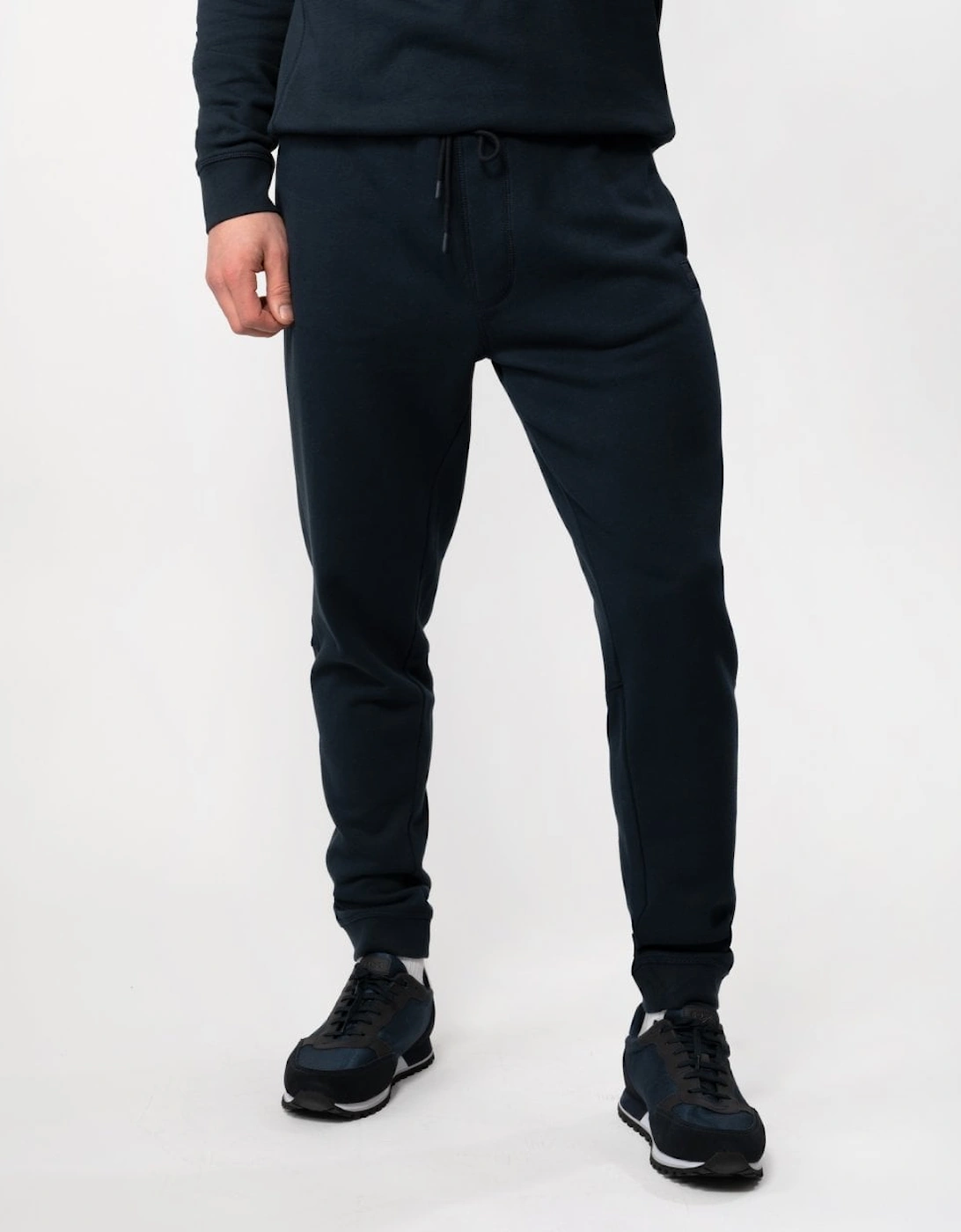 Hugo Boss Men's Navy Boss Orange Sestart Cotton-Terry Tracksuit Bottoms With Logo Patch Nos - Dark Blue 404 - Size: 39/38/32/44/Regular