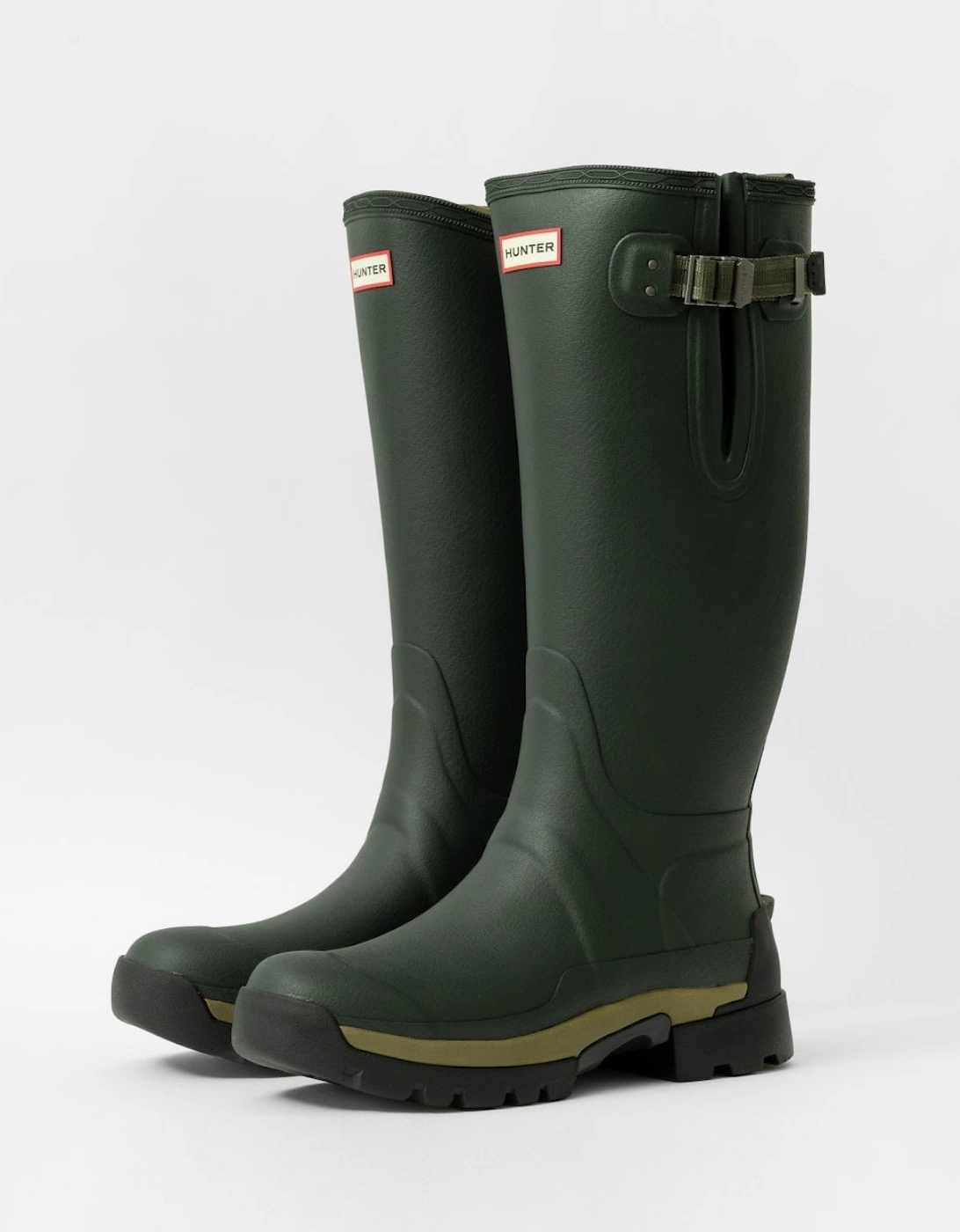 Men's Hunter Balmoral Side Adjustable 3mm Neo Lined Tech Sole Mens Tall Boot - Dark Olive - Green - Size: 11