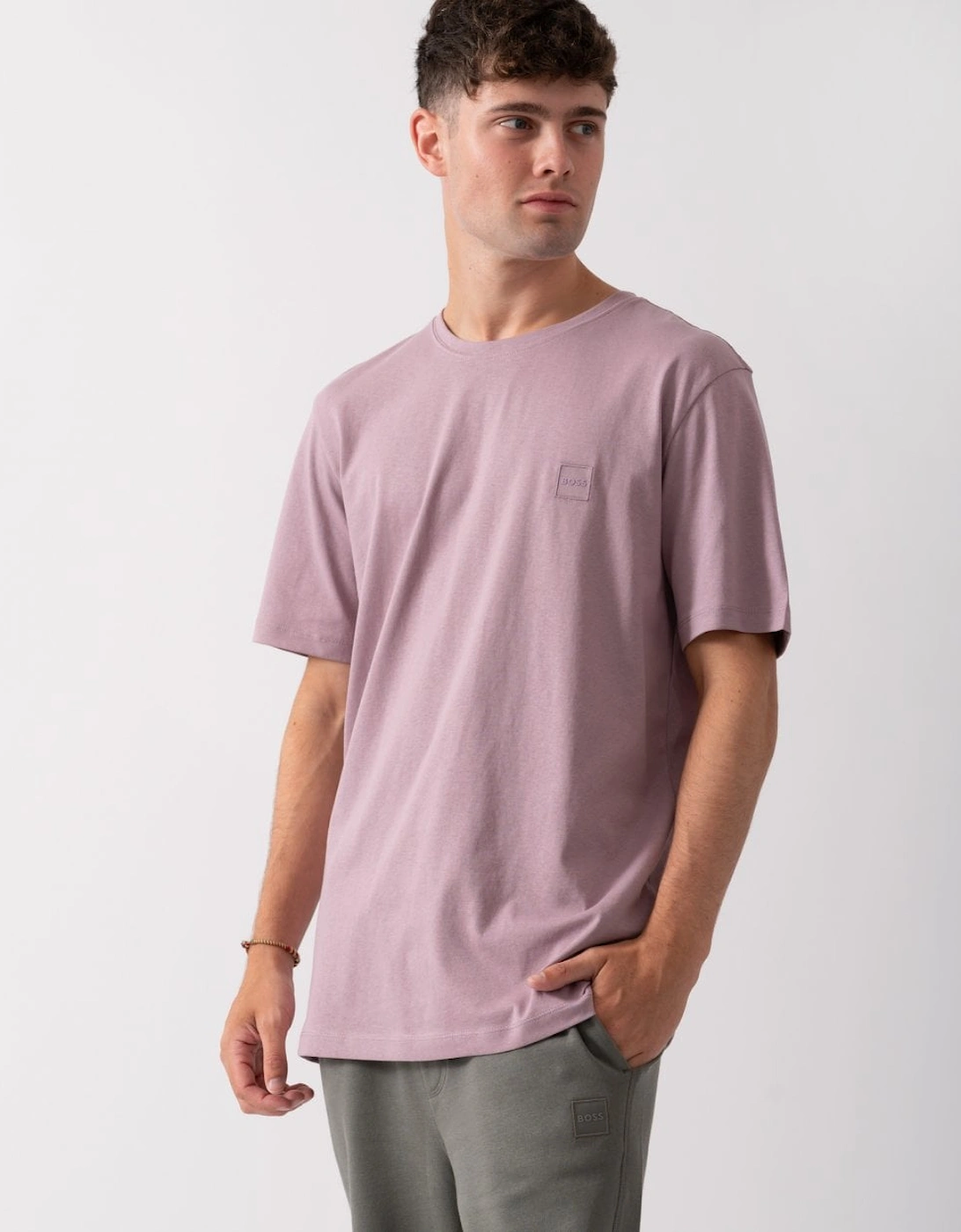 BOSS Orange Tales Mens Cotton-Jersey T-shirt With Logo Patch, 5 of 4