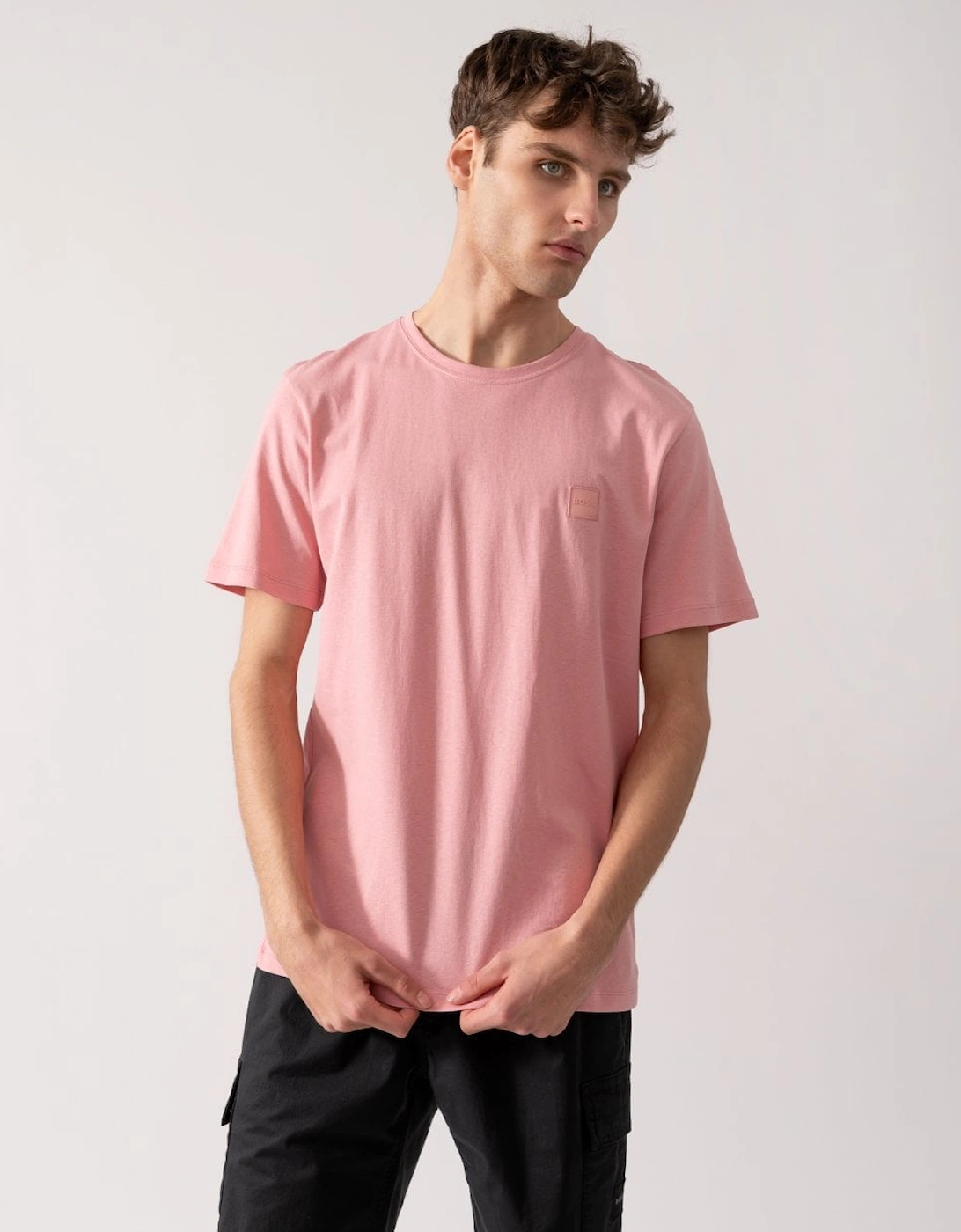 BOSS Orange Tales Mens Cotton-Jersey T-shirt With Logo Patch, 5 of 4