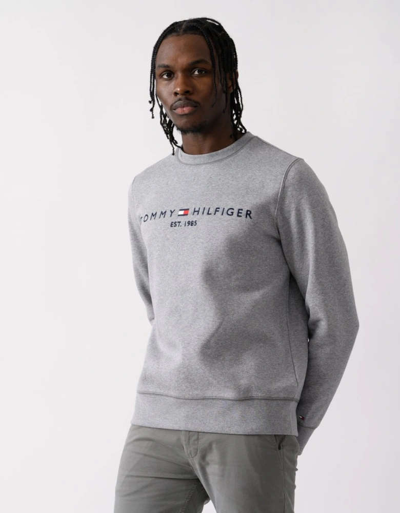 Tommy Logo Mens Sweatshirt - Medium Grey Heather
