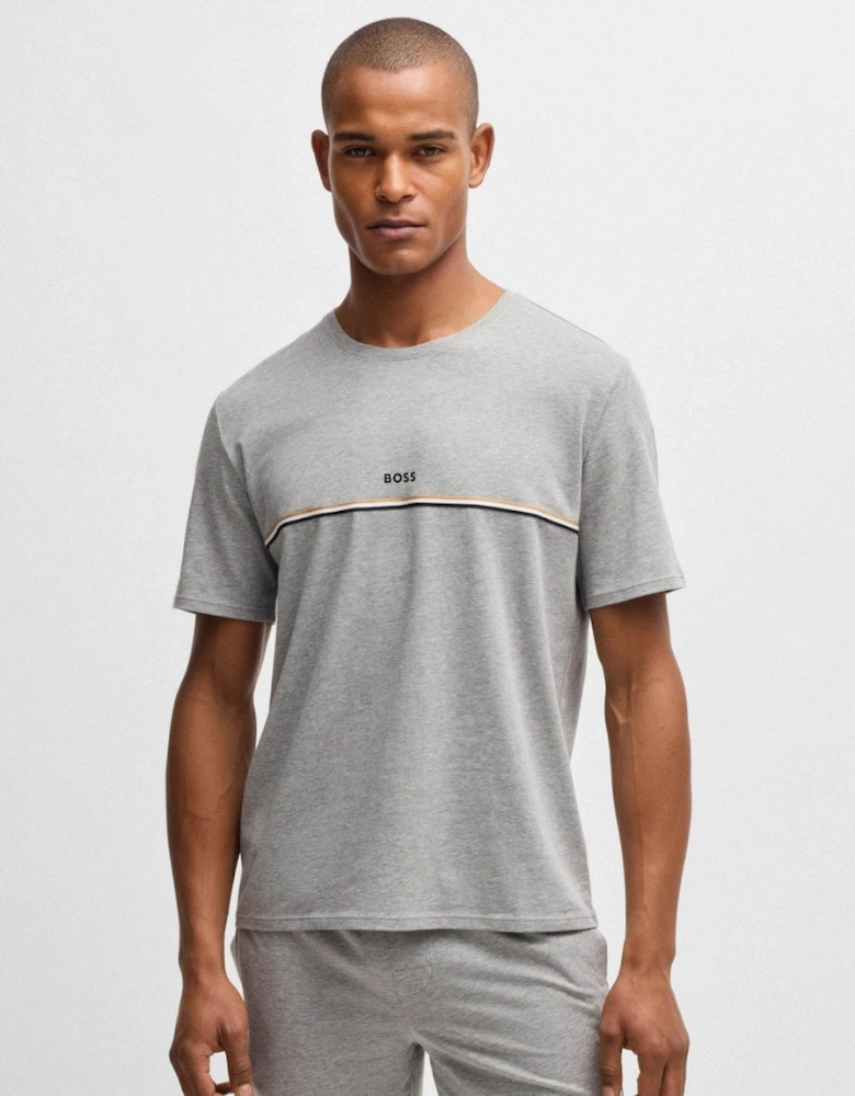 BOSS Orange Unique Mens Stretch-Cotton Pyjama T-Shirt with Logo Print