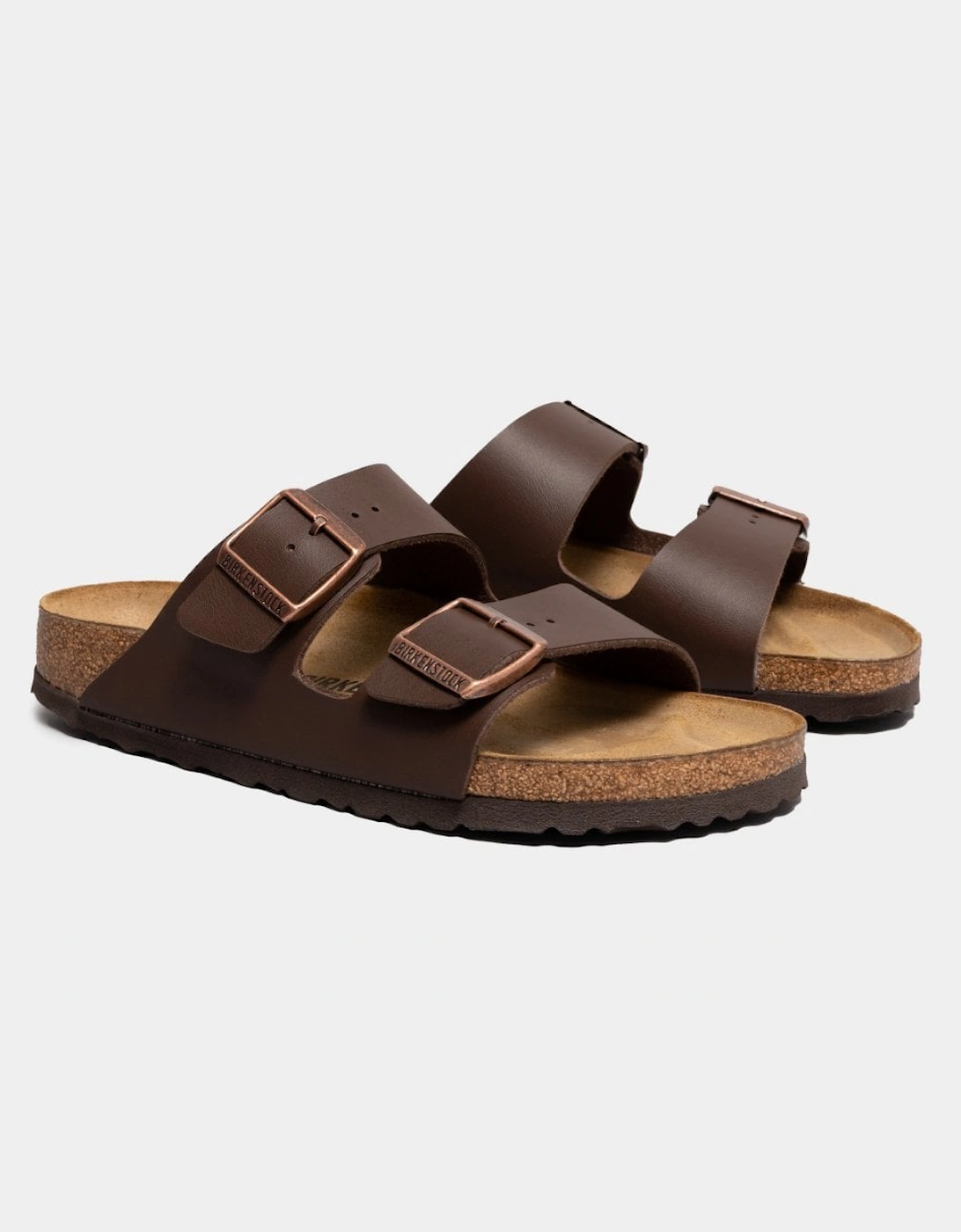 Birkenstock Arizona Women's Brown Narrow Birko-Flor Sandals - Dark - Size: 4.5/D