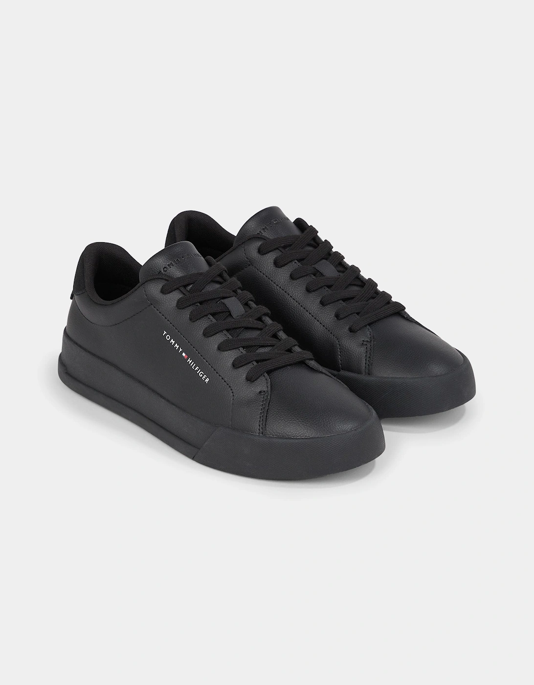 TH Court Essential Mens Leather Grain Trainers, 6 of 5