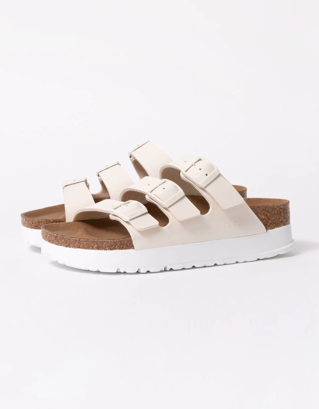 Women's Birkenstock Papillio Florida III Womens Vegan Platform Sandals - Eggshell - White - Size: 5.5/C