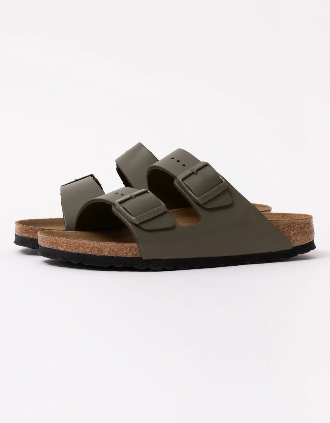 Women's Birkenstock Arizona Natural Leather Womens Sandals - Concrete Grey - Size: 5/C