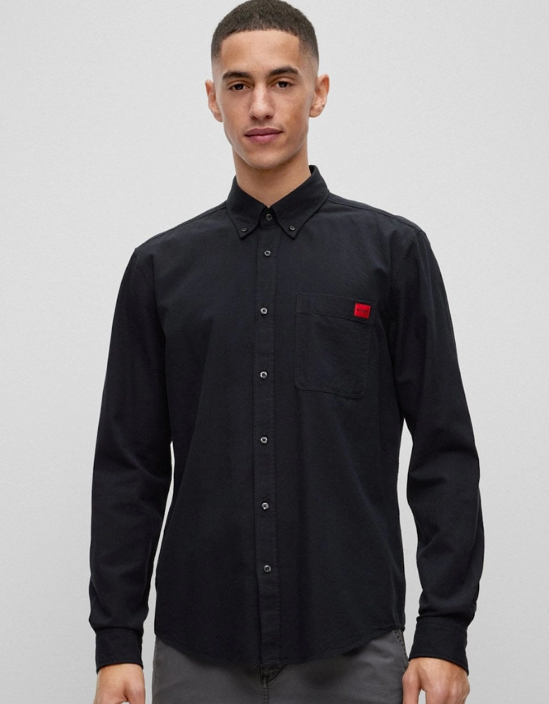 HUGO Evito Slim Fit Mens Long Sleeved Shirt, 4 of 3