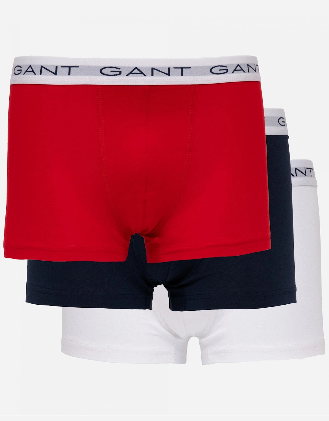 Gant Men's Red Slim Fit Cotton Jersey Trunks 3-Pack - 105 Multicolour  35/34/32 L