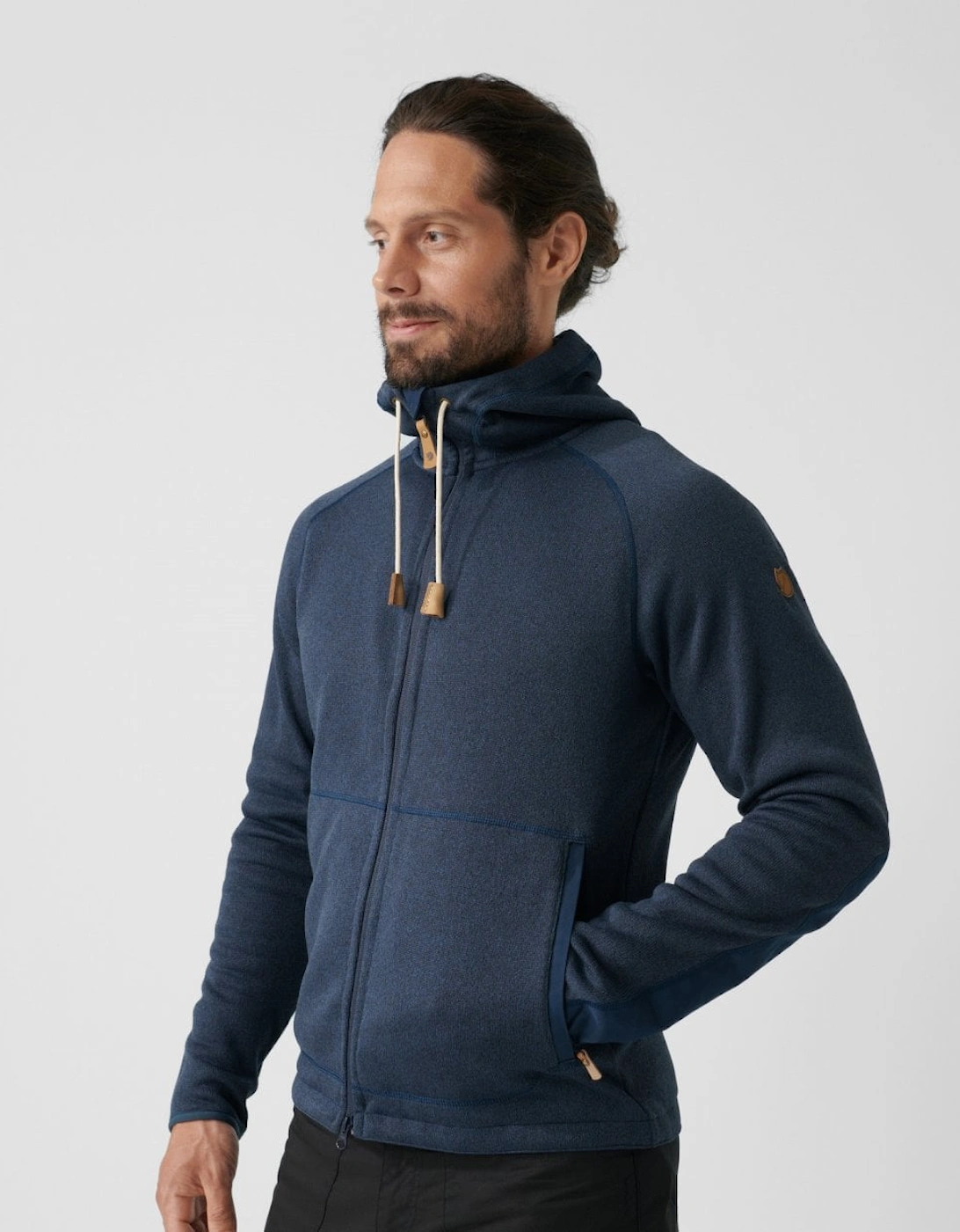 Men's Fjallraven Ovik Fleece Hoodie - Navy - Size: 38