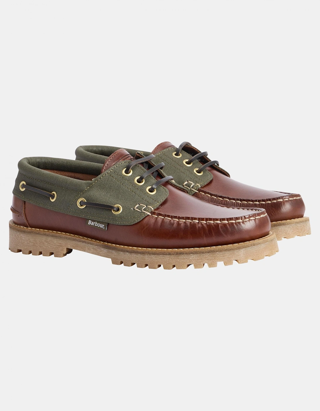 Men's Barbour Deck Mens Boat Shoes - Mahogany - Brown - Size: 11