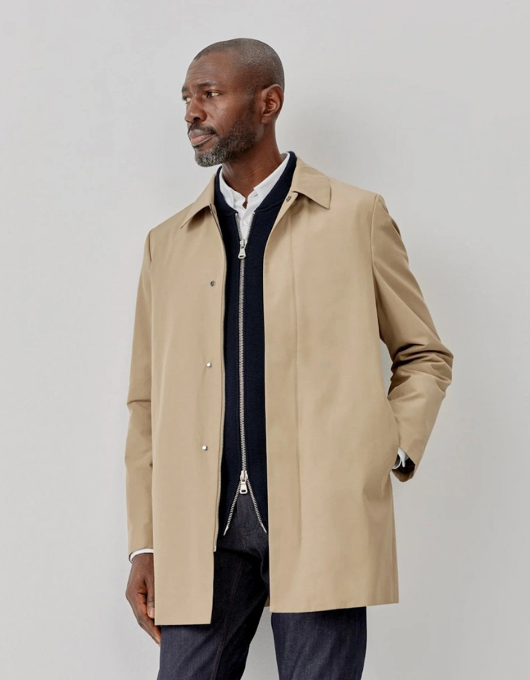 Oliver Sweeney Men's Oliver Sweeney Huntingfield Mens Showerproof Cotton Mac - Stone - Cream