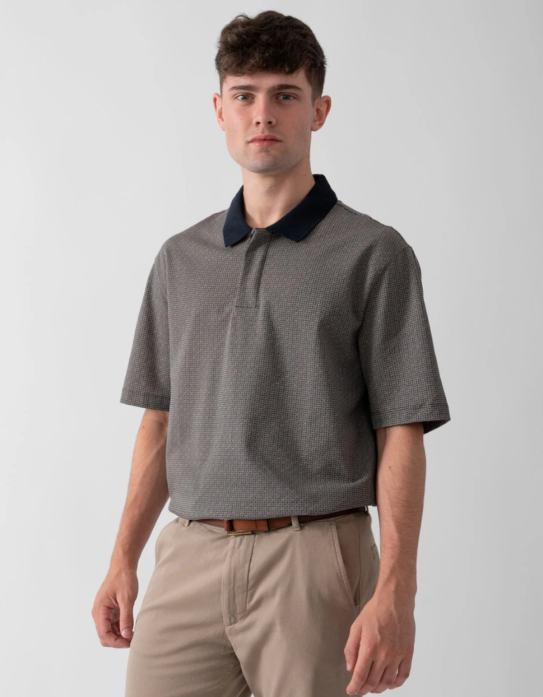 Mens AOP Logo Pattern Polo Shirt, 5 of 4