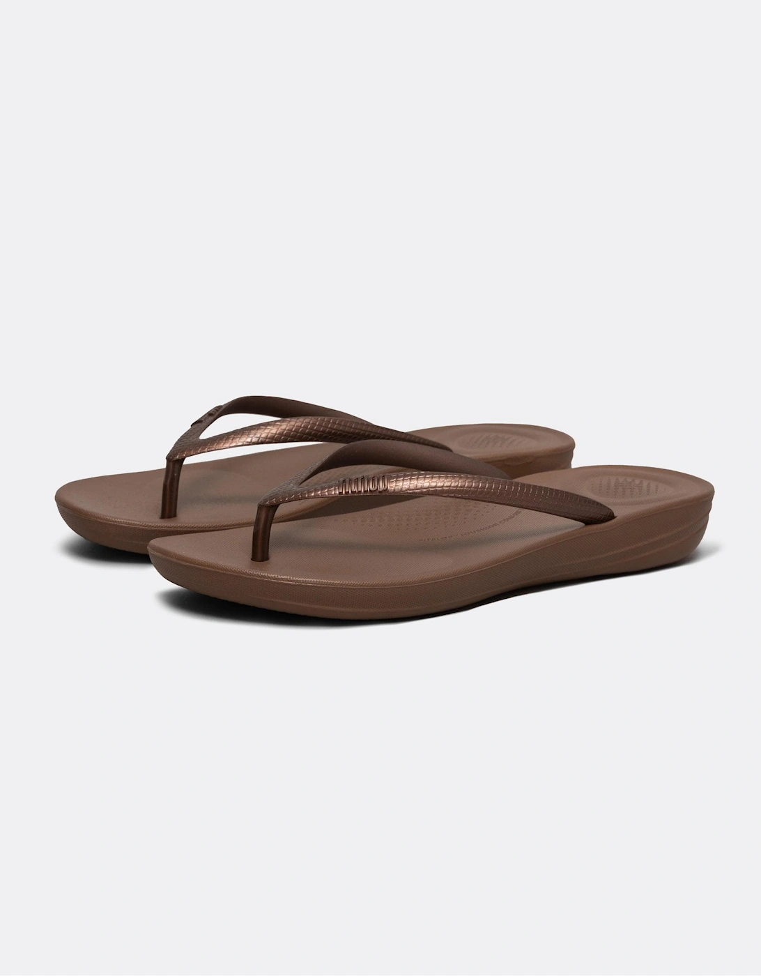 Fitflop Women's Brown Iqushion Ergonomic Flip-Flops - Bronze 012  6