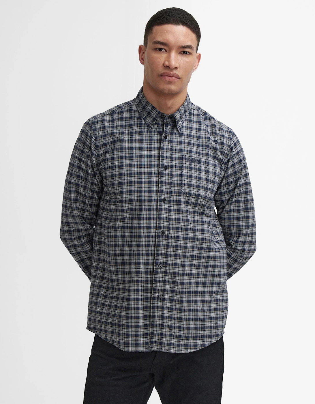 Hawks Mens Check Long Sleeve Oxford Shirt, 8 of 7