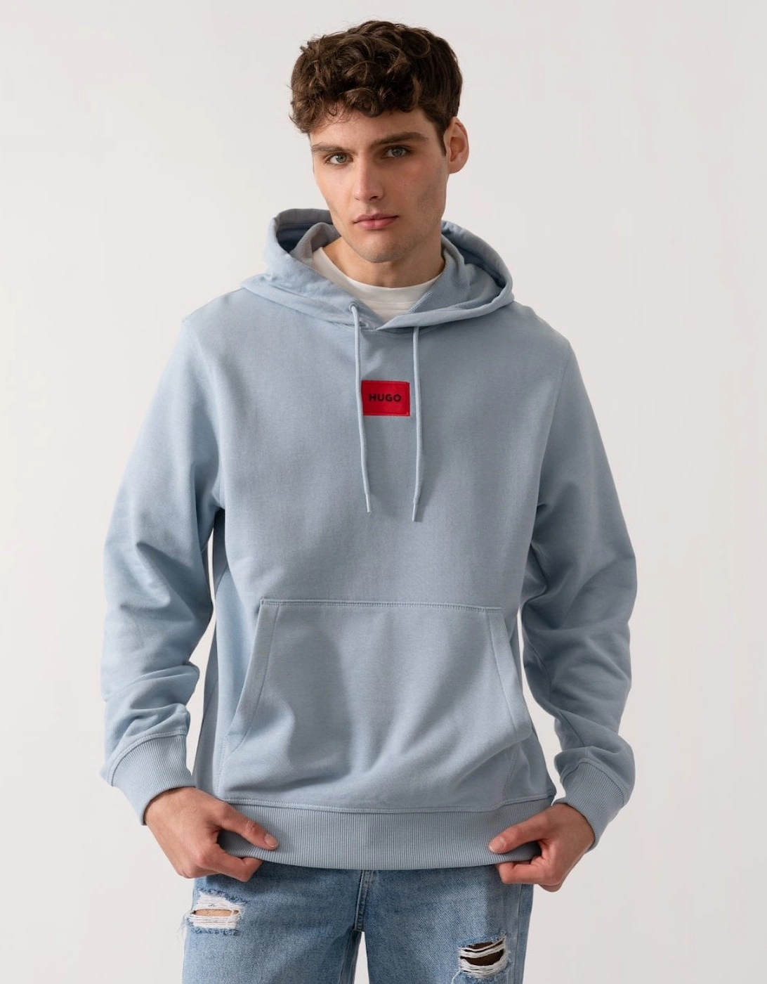 HUGO Daratschi214 Label Logo Mens Hoodie, 5 of 4