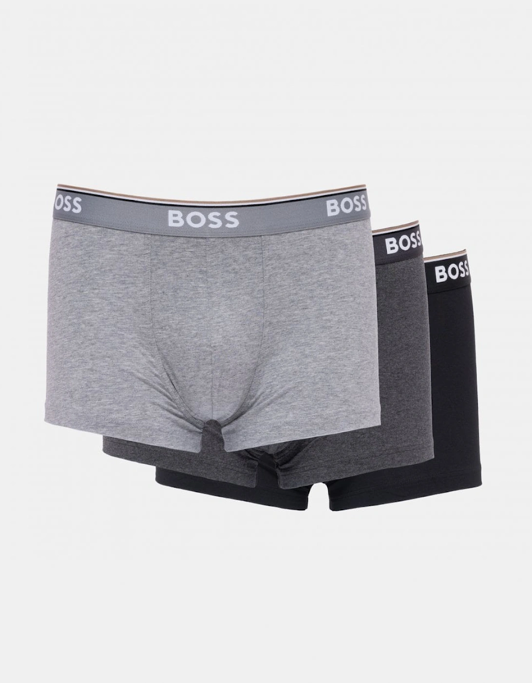 Hugo Boss Men's Grey Boss Orange 3 Pack Power Trunks Nos - Multi 061  33/32/32 M