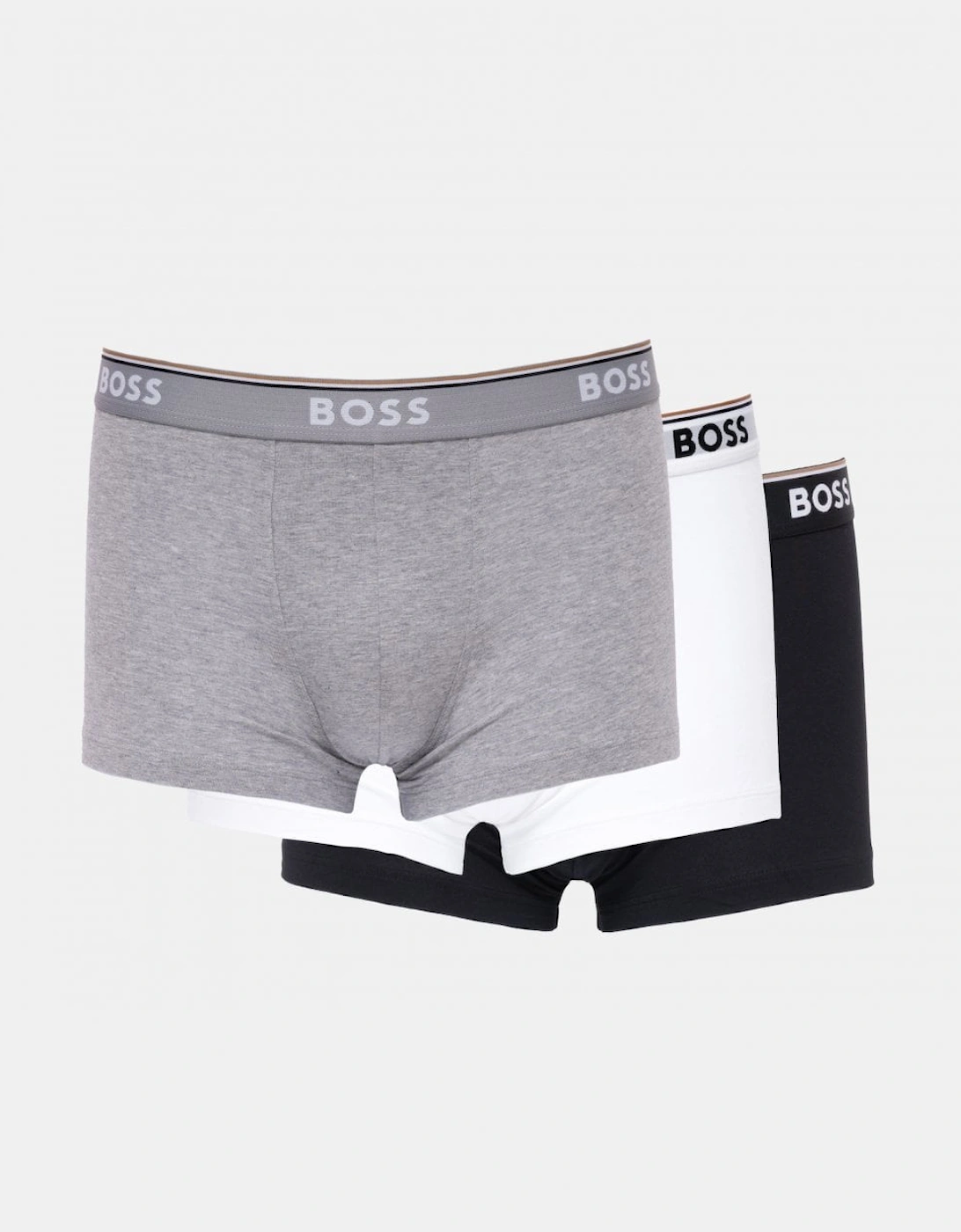 Hugo Boss Men's Grey Boss Orange 3 Pack Power Trunks Nos - White/Grey/Black 999  37/36/32 Xl