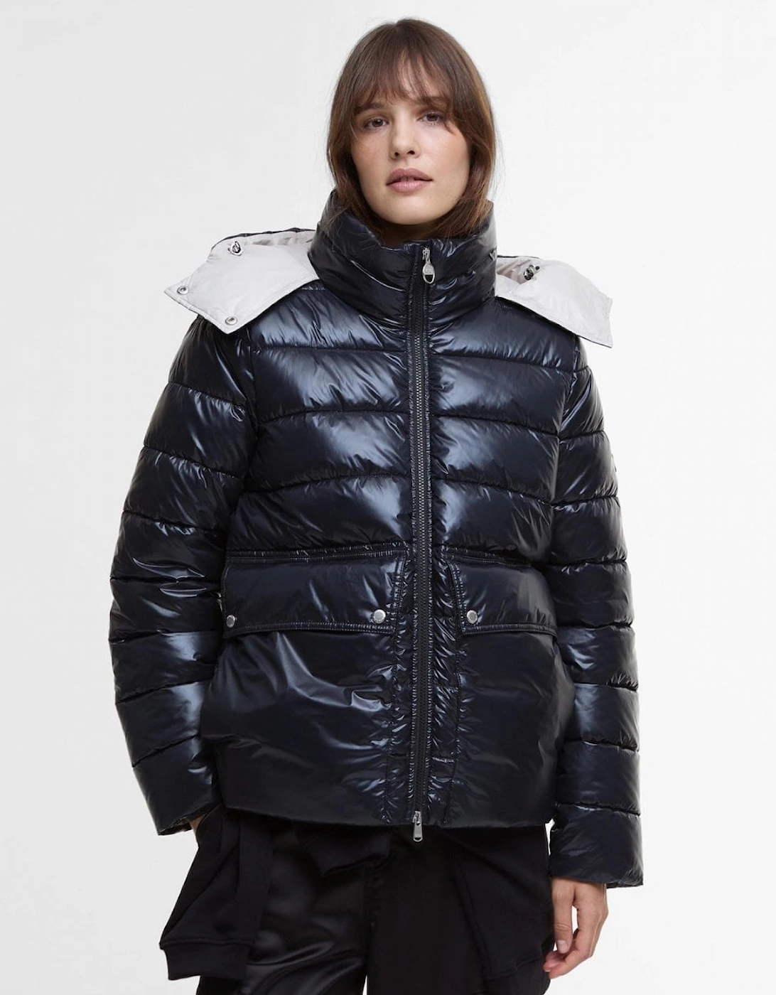 Women's Barbour International Della Womens Puffer Jacket - Black - Size: 12