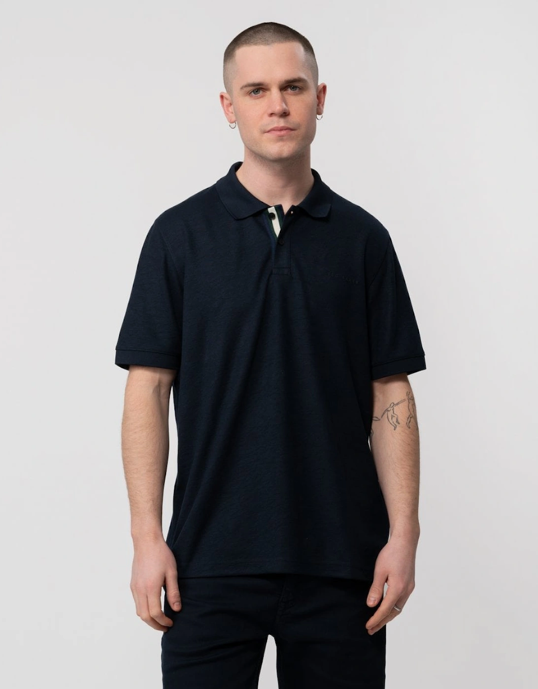 Men's Ted Baker Karty Mens Short Sleeve Polo Shirt - Navy - Size: 44