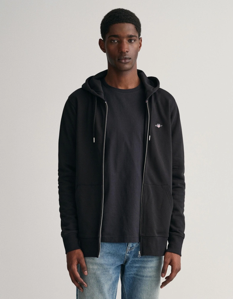 Mens Regular Fit Shield Logo Full Zip Hoodie