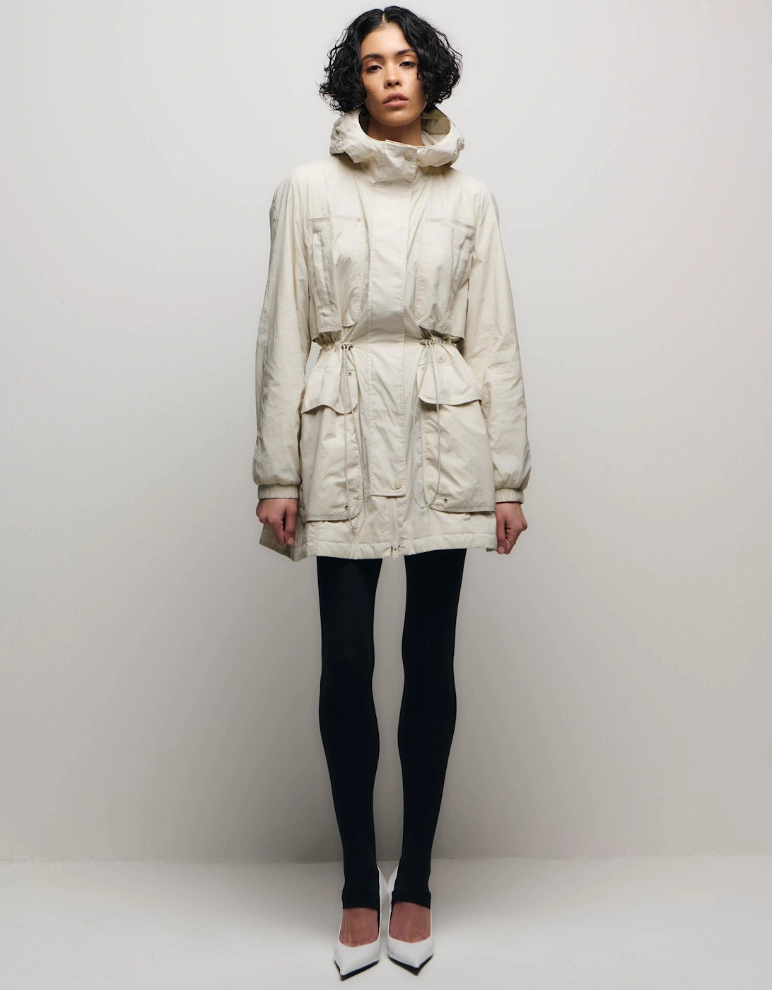 Women's Barbour International Misha Womens Casual Jacket - Silver Birch - White - Size: 12