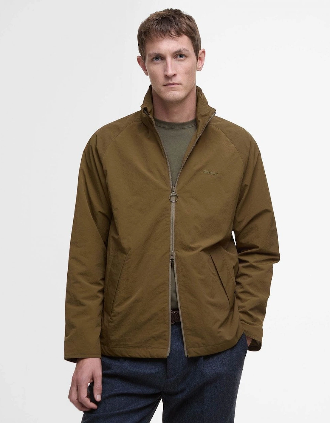 Men's Barbour Keld Mens Showerproof Jacket - Light Sage - Tan - Size: 42/Regular
