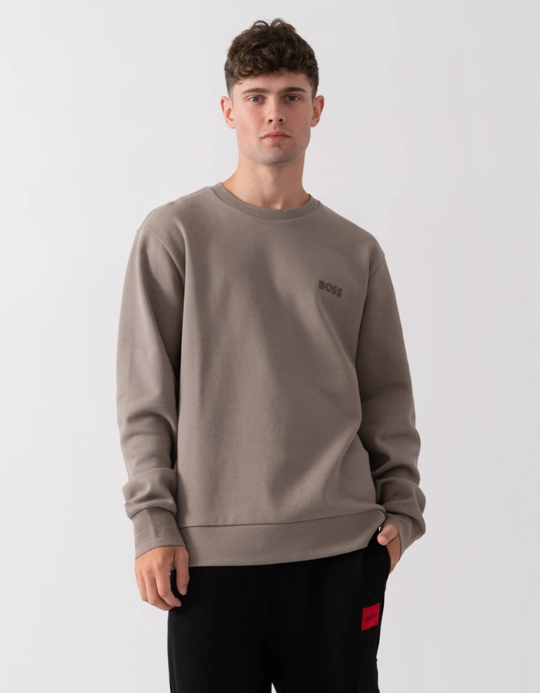 Men's BOSS Green Salbo Mirror Mens Sweatshirt - Light/Pastel Green 334 - Brown - Size: 42