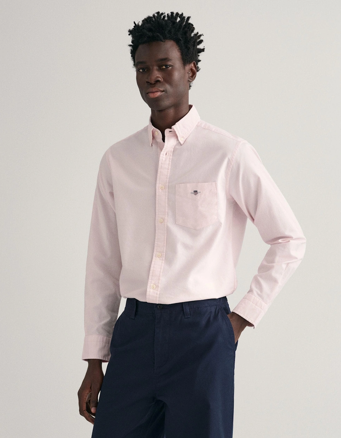 Gant Men's Pink Regular Fit Long Sleeve Oxford Shirt - : 42/Regular Xl