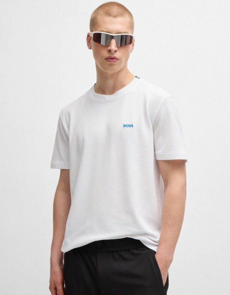 BOSS Green Taddy Mens Cotton Piqué T-Shirt with Oxford-Jacquard Back Collar