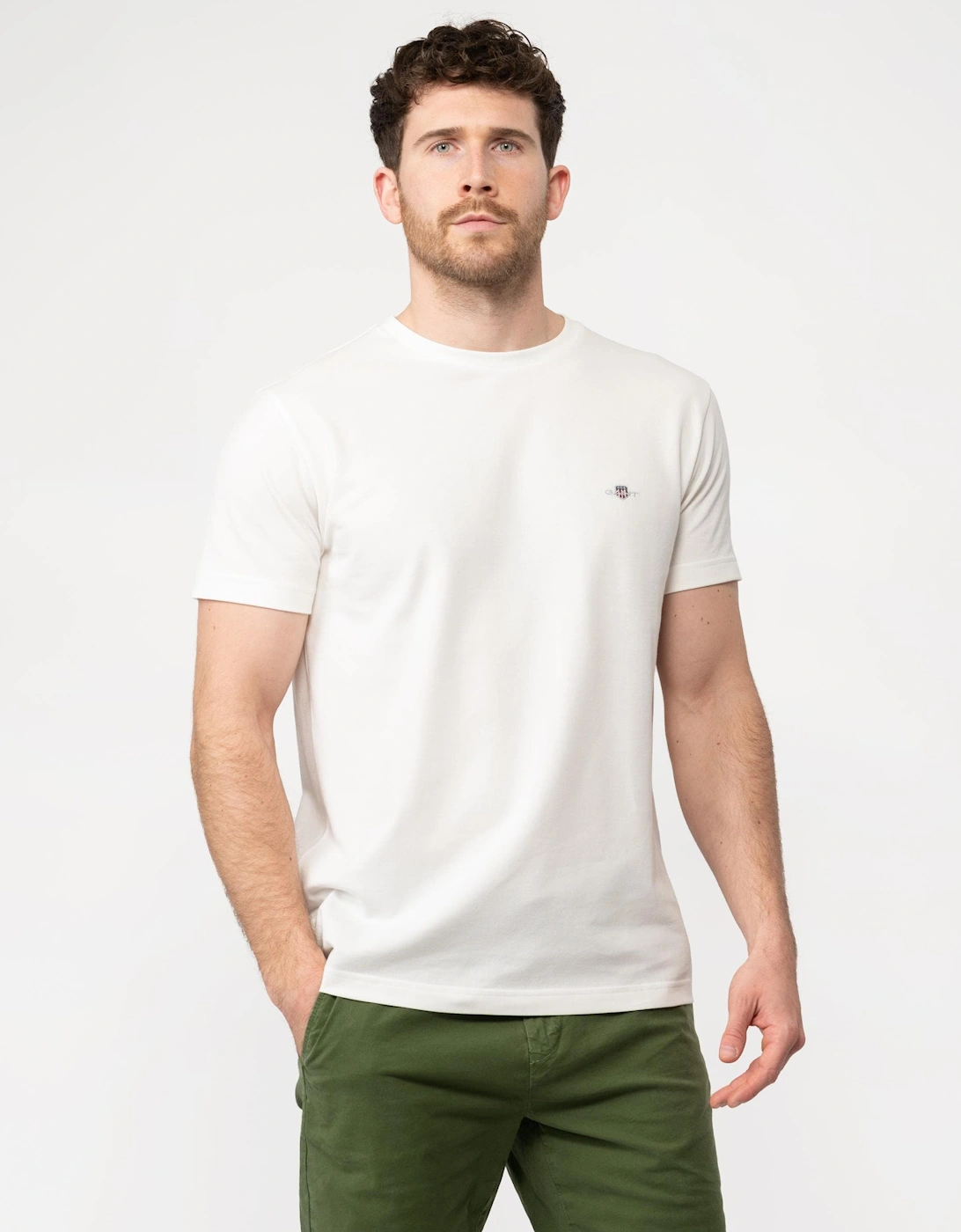 Mens Slim Pique Short Sleeve T-Shirt, 5 of 4