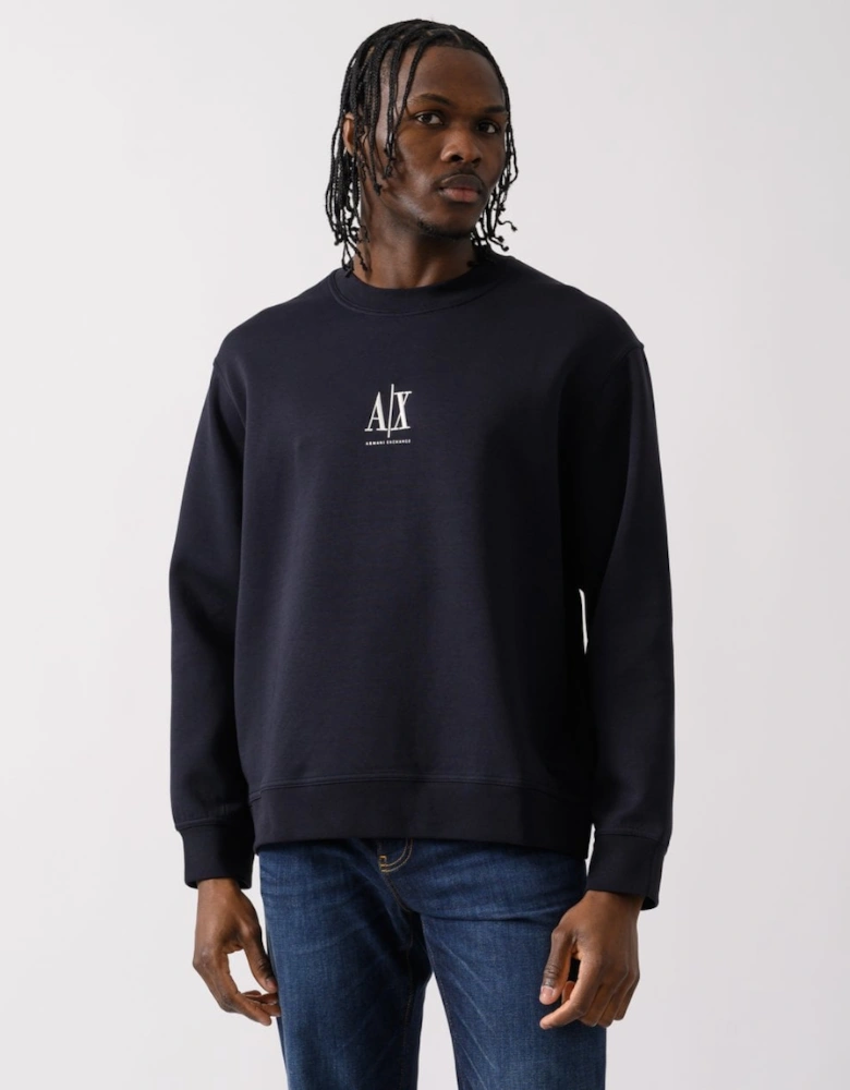 Mens Embroidered A|X Centre Logo Crew Neck Sweatshirt