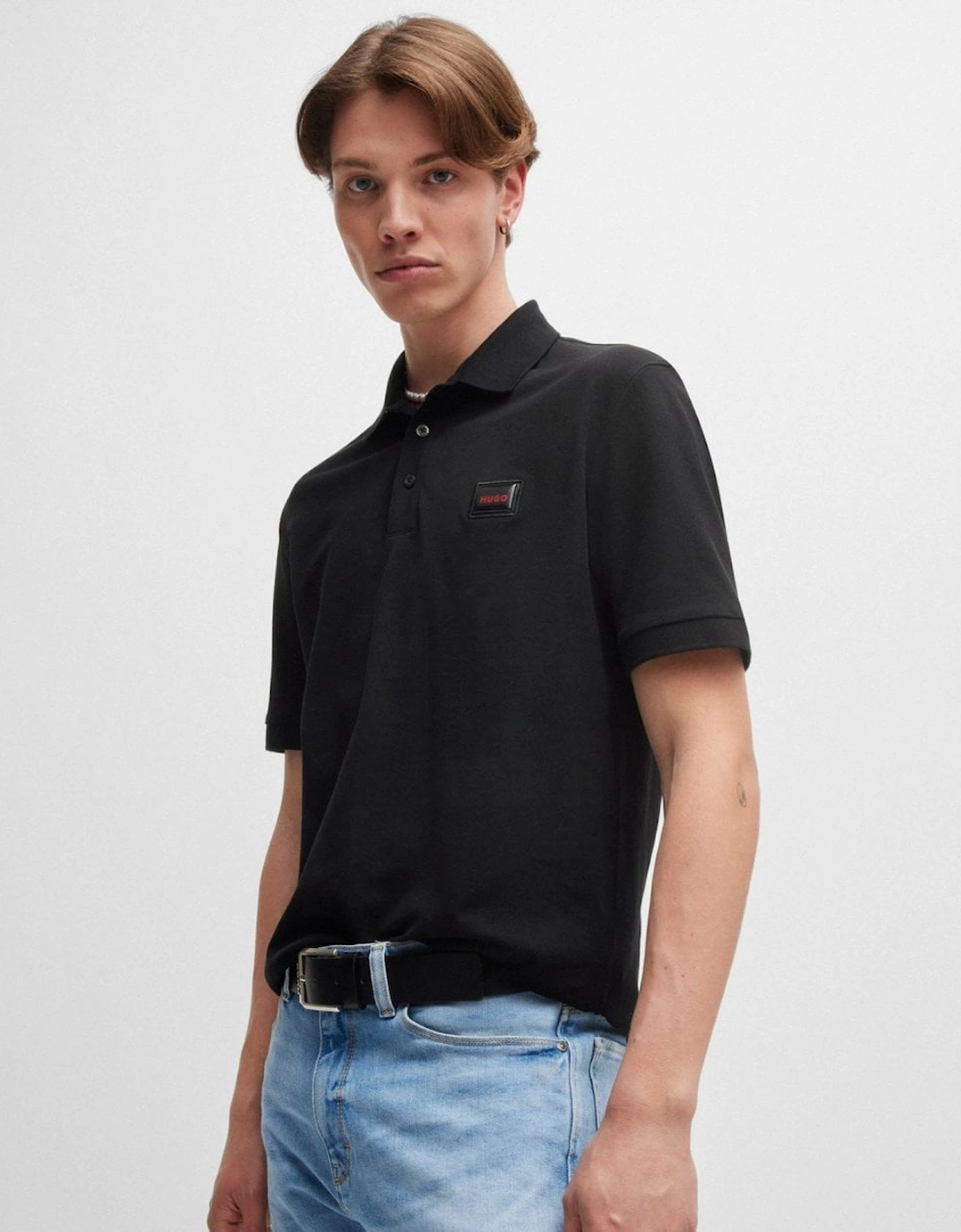 Hugo Boss Men's Black Hugo Dereso Gel Polo Shirt - 001 - Size: 42