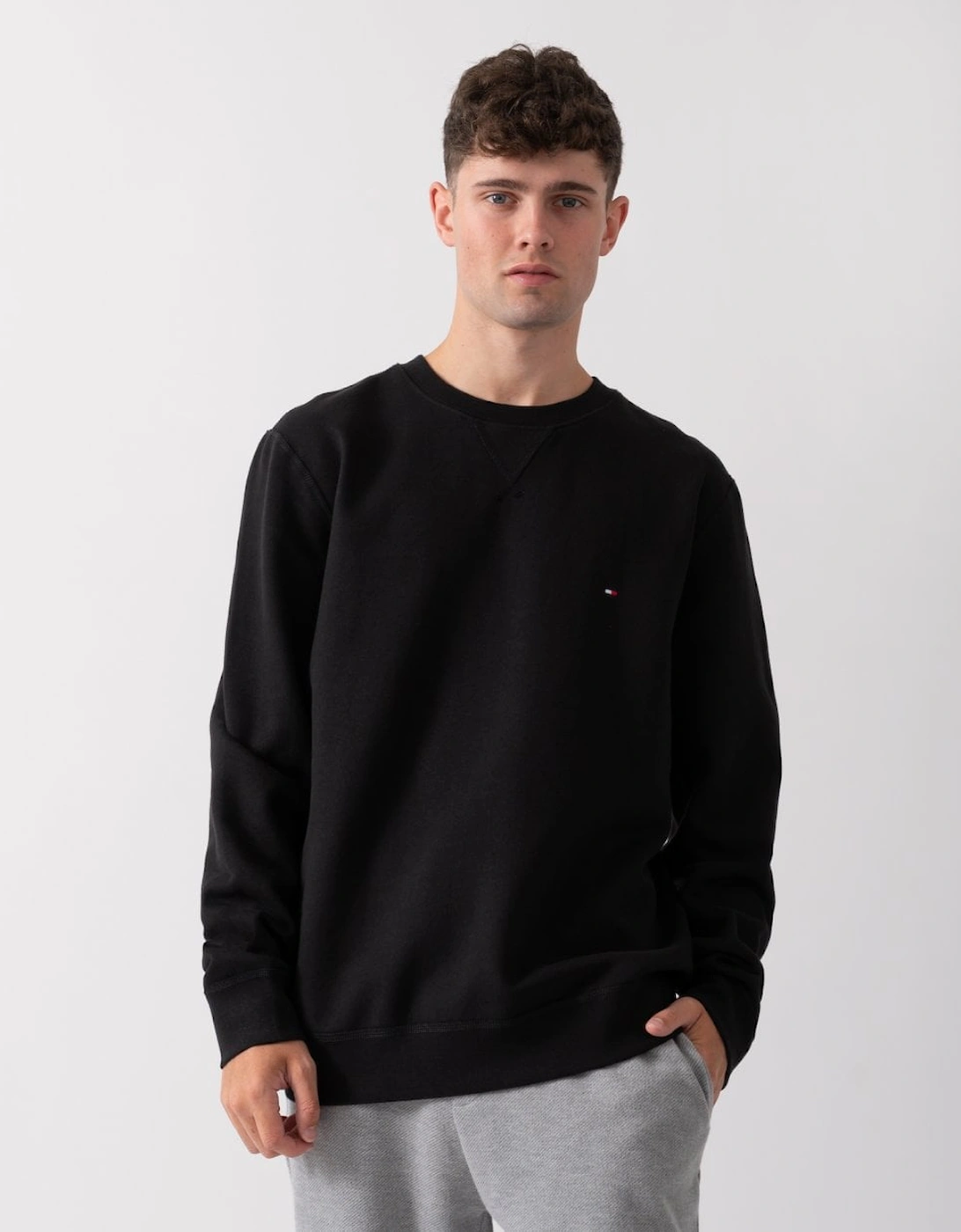 Men's Tommy Hilfiger Essential Fleece Mens Sweatshirt - Black - Size, 42