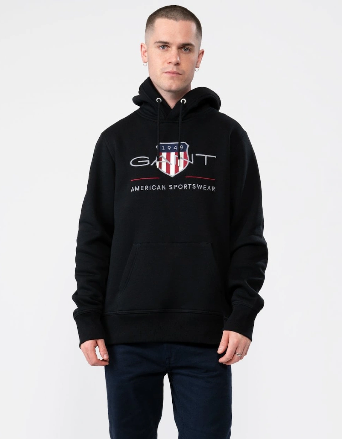 Mens Regular FIt Archive Shield Pullover Hoodie