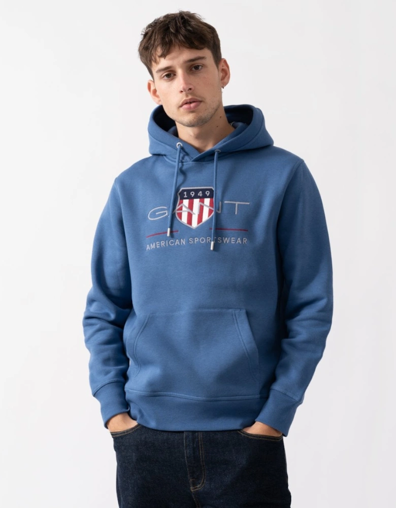 Mens Regular FIt Archive Shield Pullover Hoodie