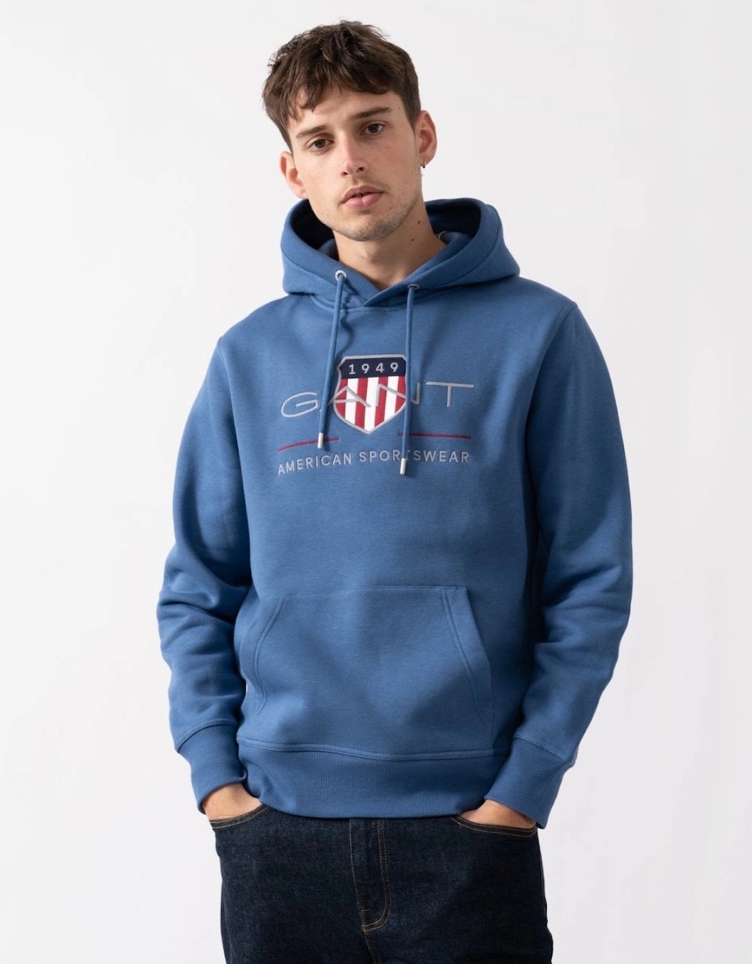 Mens Regular FIt Archive Shield Pullover Hoodie