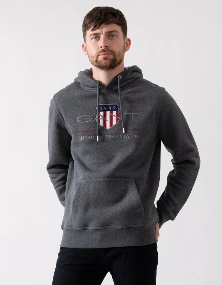 Mens Regular FIt Archive Shield Pullover Hoodie