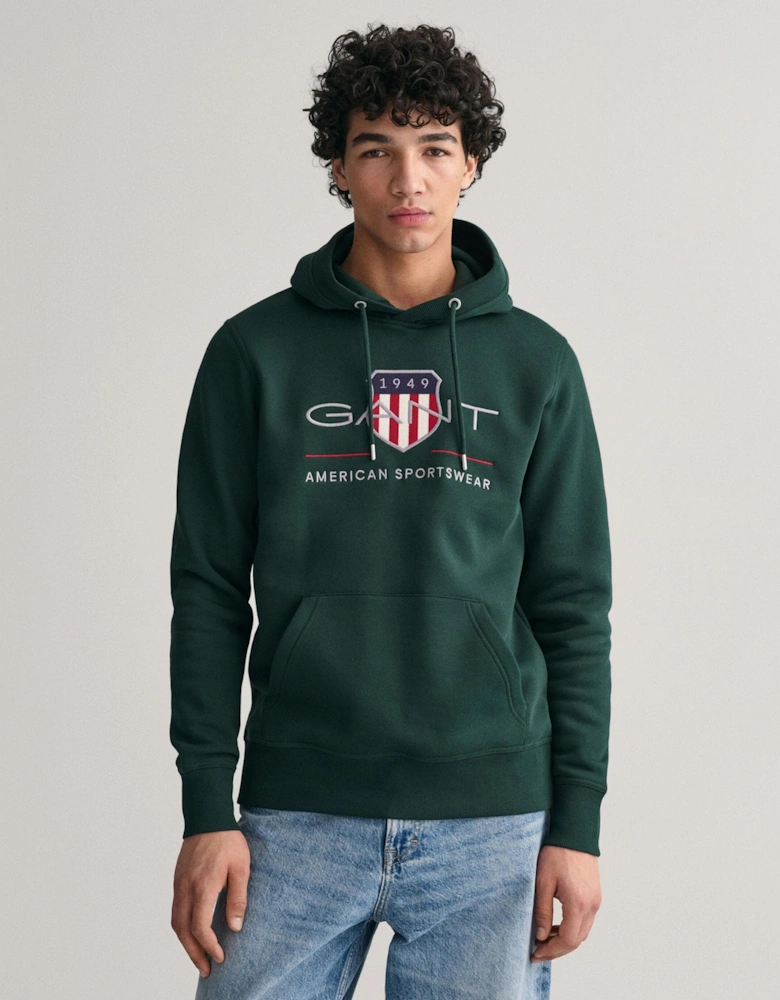 Mens Regular FIt Archive Shield Pullover Hoodie