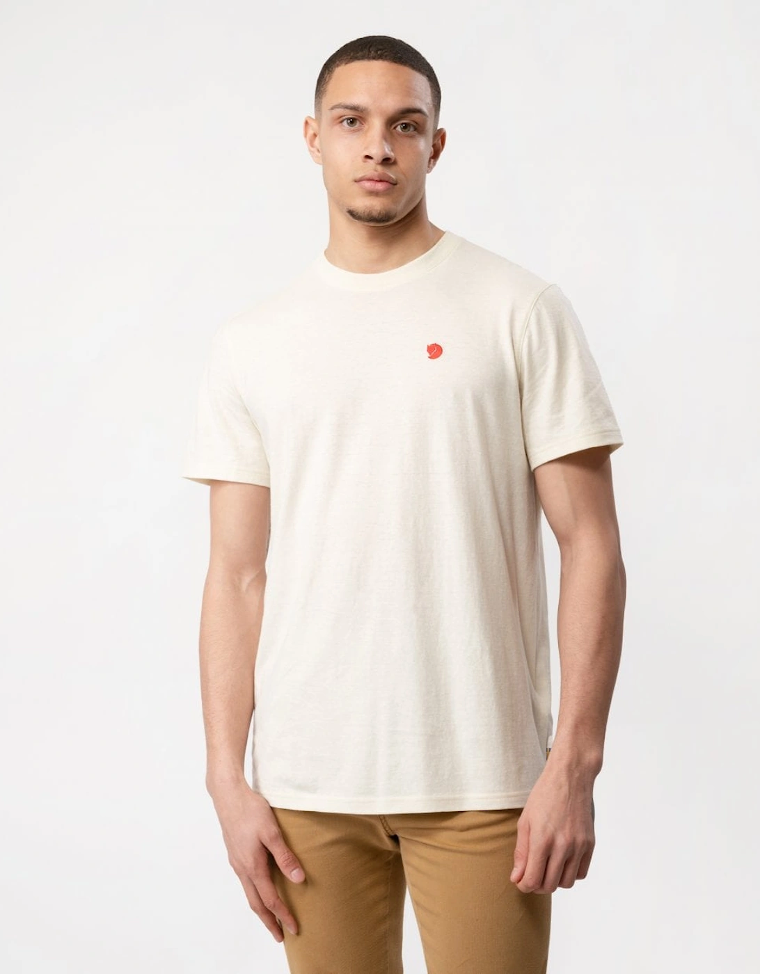 Fjallraven Men's Tan Hemp Blend T-Shirt - Chalk White 113 - Size: 38