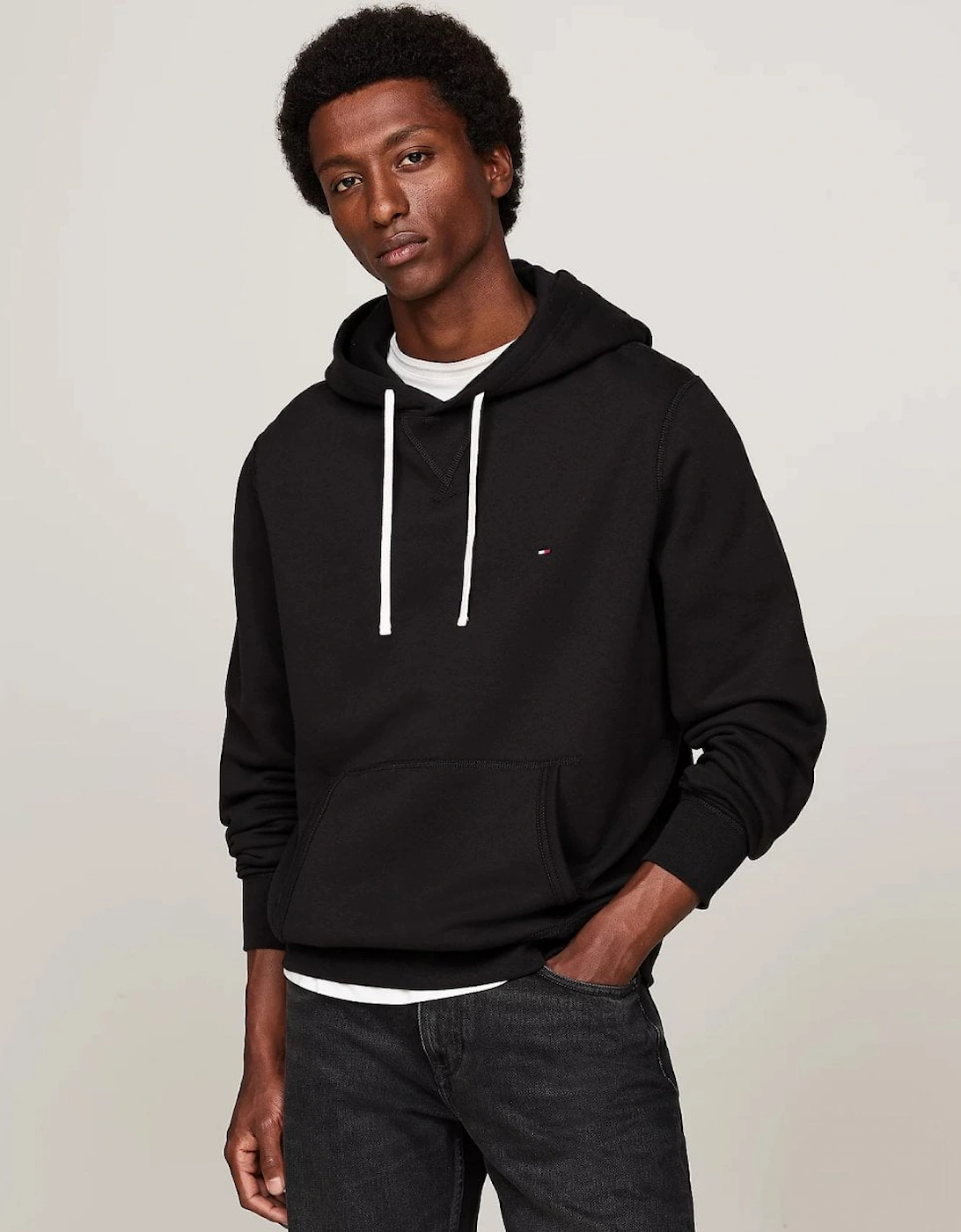 Tommy Hilfiger Men's Black Essential Fleece Hoodie - : 42 Xl