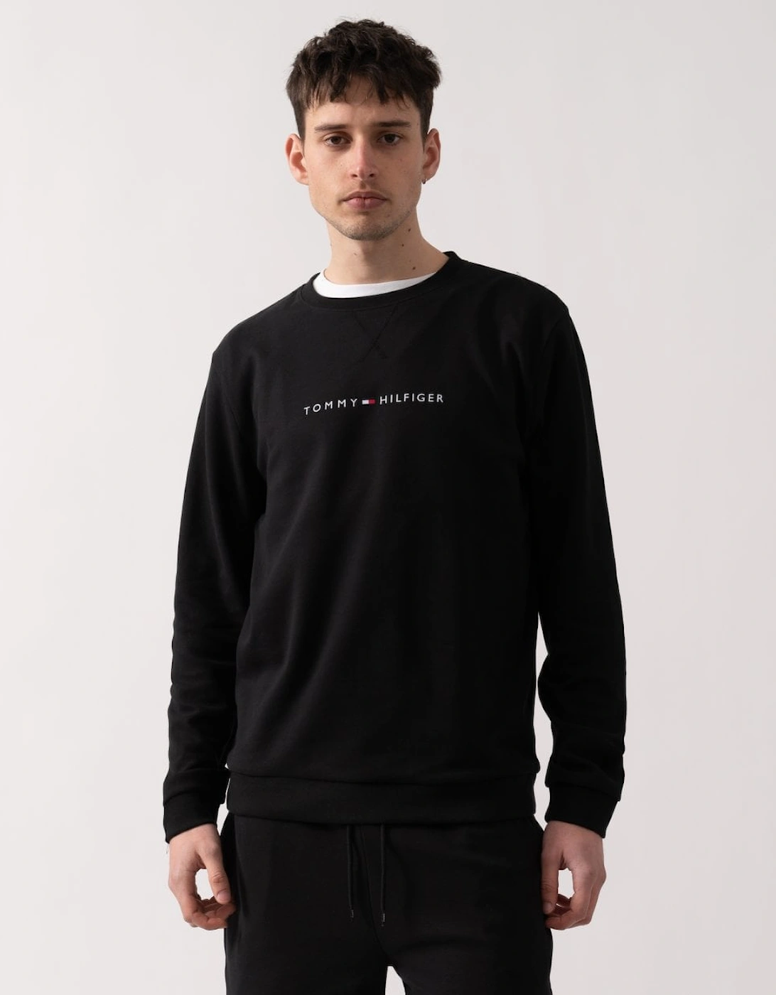 Men's Tommy Hilfiger Cotton Mens Lounge Track Top - Black - Size: 42