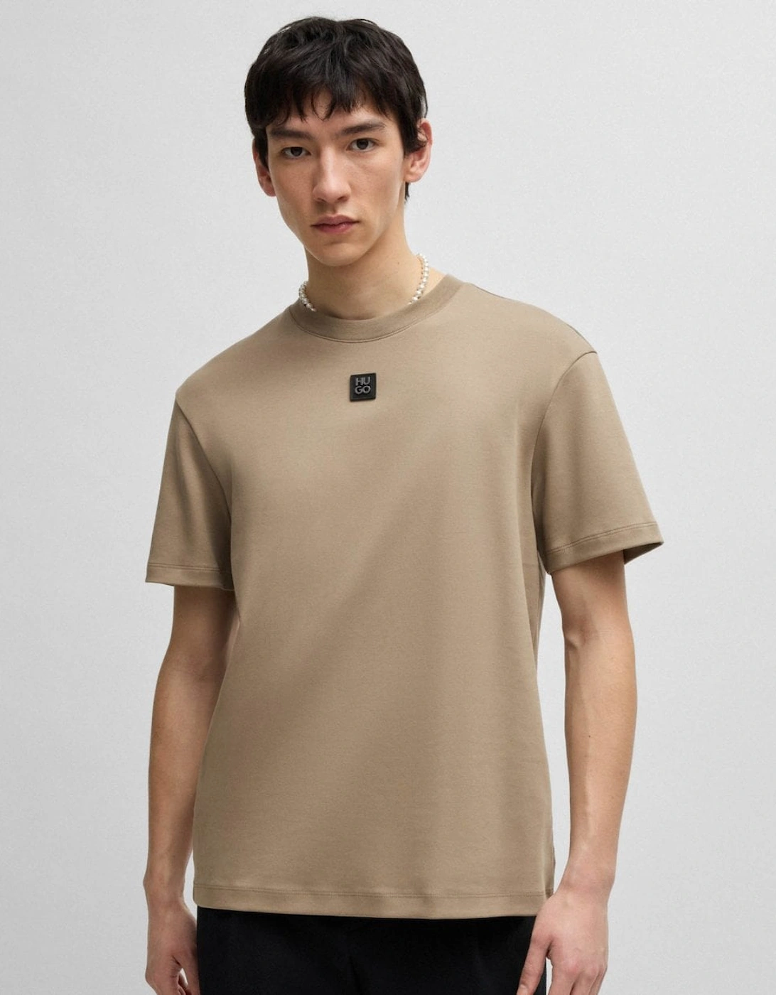 Men's HUGO Dalile Mens T-Shirt - Medium Brown 219 - Tan - Size: 38