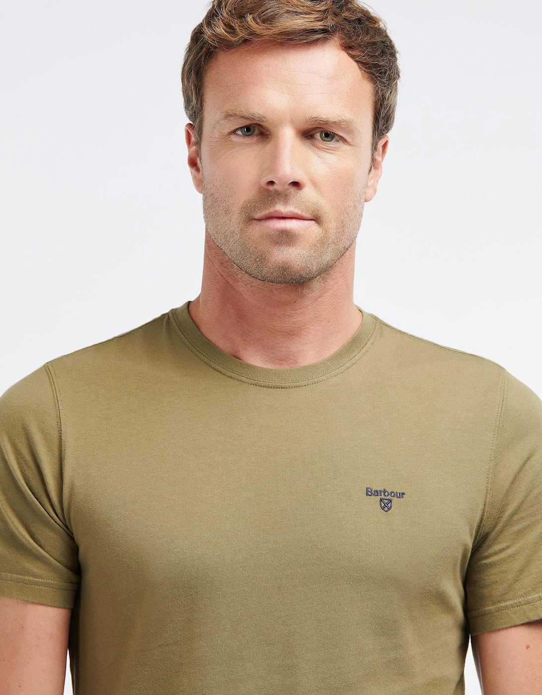 Men's Barbour Sports Mens T-Shirt - Mid Olive - Tan - Size: 40