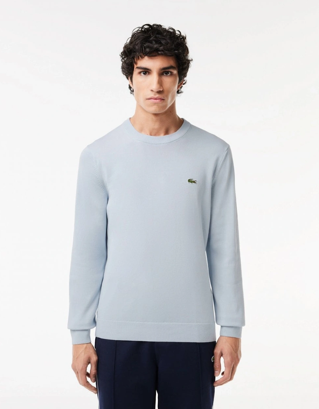 Lacoste Men's Blue Organic Cotton Crew Neck Sweater - Phoenix J2g  42 Xl