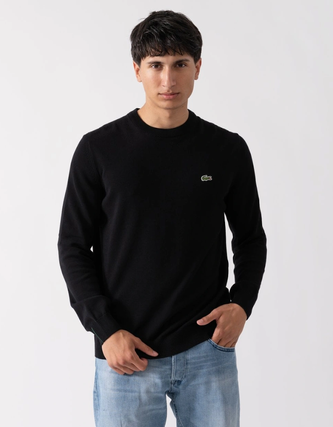 Lacoste Men's Black Organic Cotton Crew Neck Sweater - 031  38 M