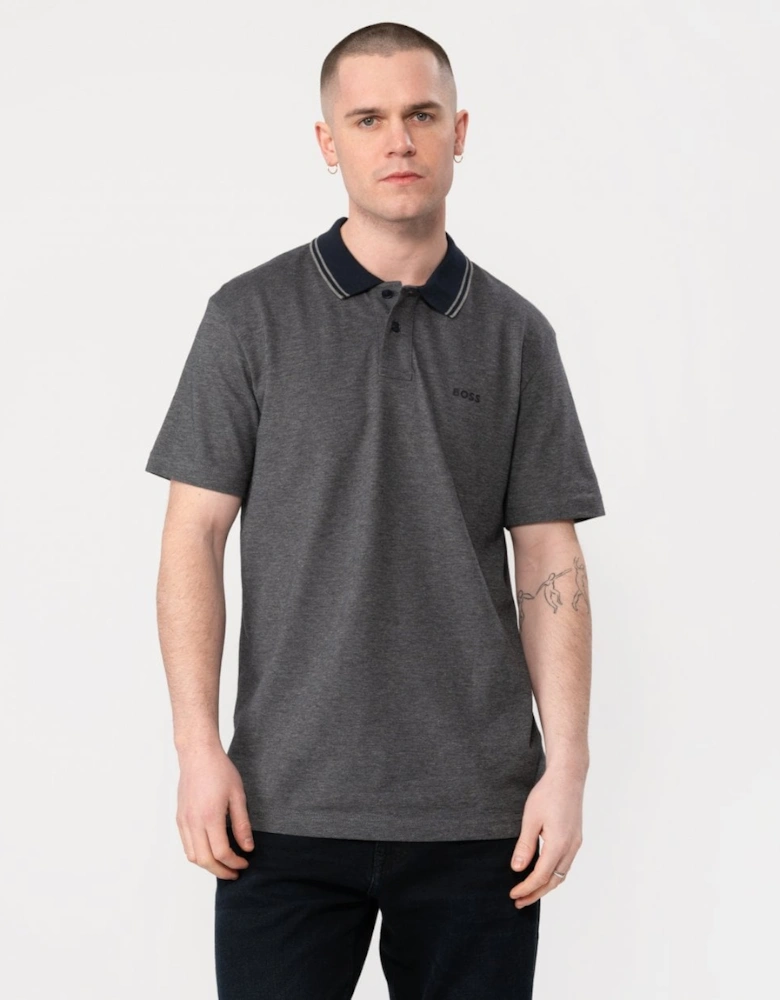 BOSS Orange Oxford New Mens Contrast Collar Short Sleeve Polo Shirt