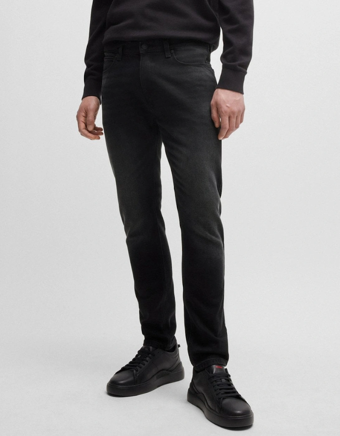 Men's HUGO 734 Mens Extra-Slim Fit Jeans in Black Stretch Denim NOS - Size: 36/32