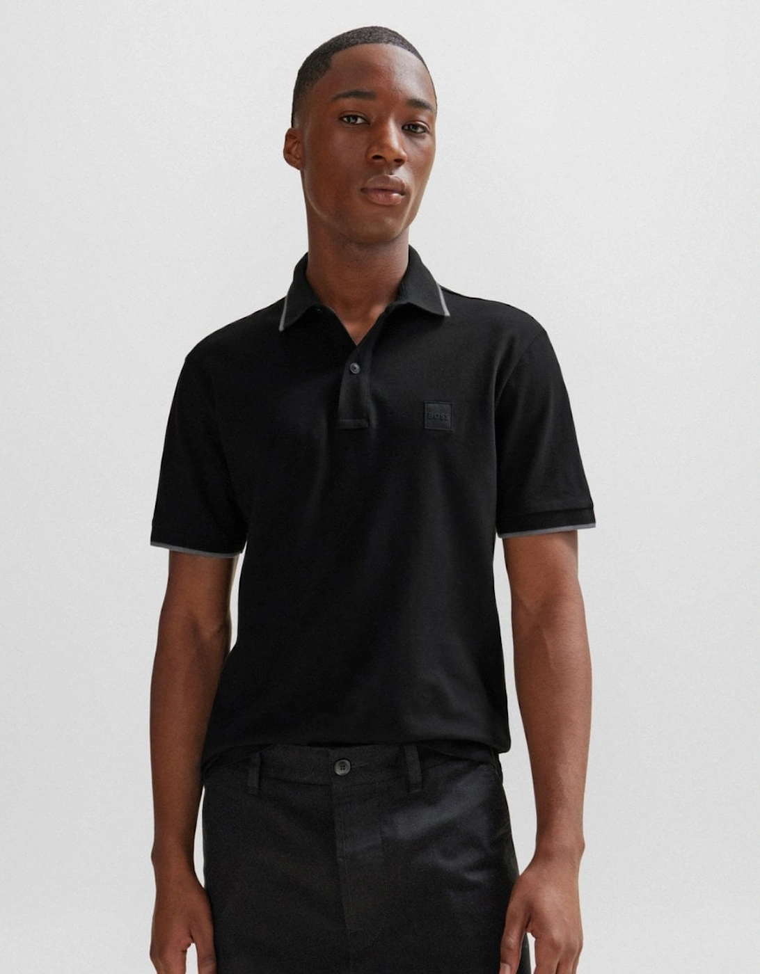 BOSS Orange Passertip Mens Short Sleeve Polo Shirt With Tipped Collar, 5 of 4